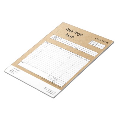 Form Business Quotation Invoice or Sales Receipt  Notepad