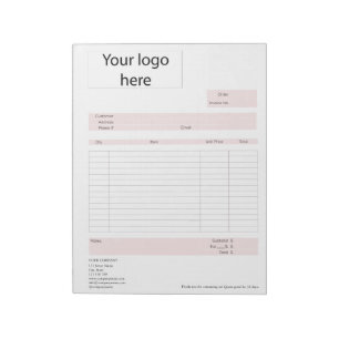 Form Business Quotation, Invoice or Sales Receipt Notepad