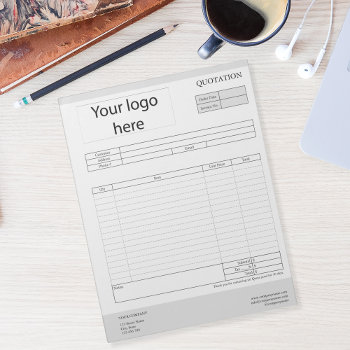 Form Business Quotation  Invoice Or Sales Receipt  Notepad by smmdsgn at Zazzle