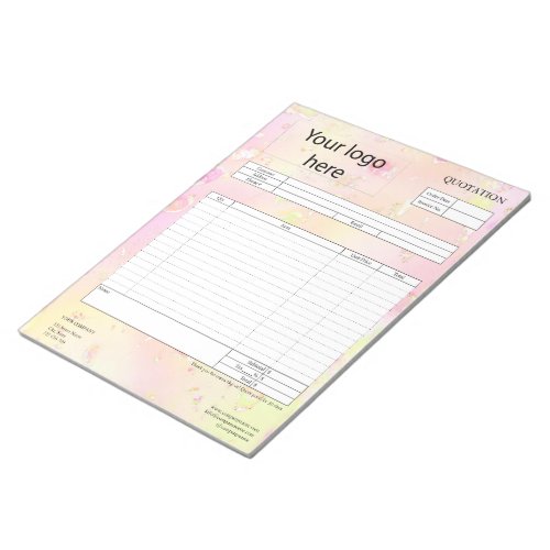 Form Business Quotation Invoice or Sales Receipt  Notepad