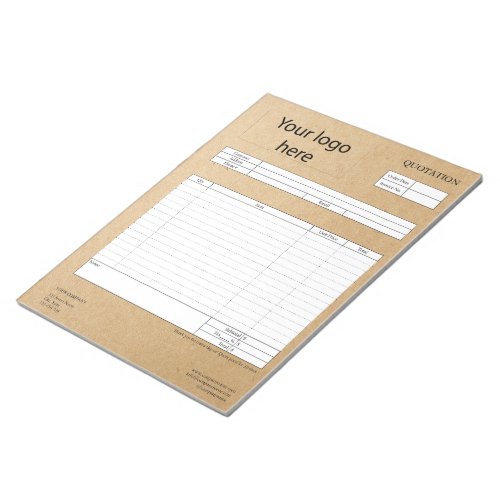 Form Business Quotation Invoice or Sales Receipt  Notepad