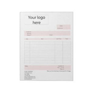 Form Business Quotation, Invoice or Sales Receipt Notepad
