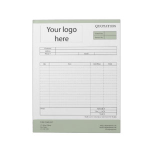 Form Business Quotation, Invoice or Sales Receipt Notepad