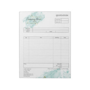 Form Business Quotation, Invoice or Sales Receipt Notepad
