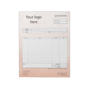 Form Business Quotation, Invoice or Sales Receipt Notepad