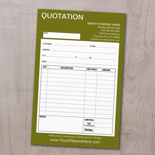 Form _ Business Quotation or Invoice