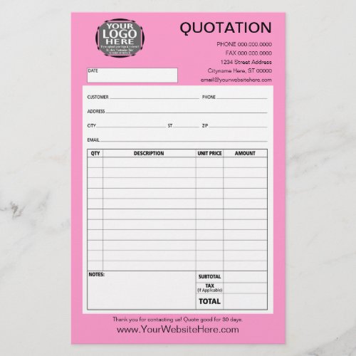 Form _ Business Quotation or Invoice