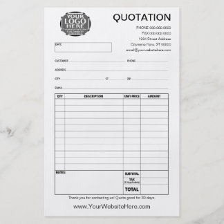 Form - Business Quotation or Invoice Flyer