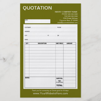 Form - Business Quotation or Invoice Flyer