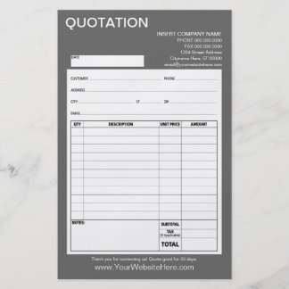 Form - Business Quotation or Invoice Flyer