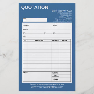Form - Business Quotation or Invoice Flyer