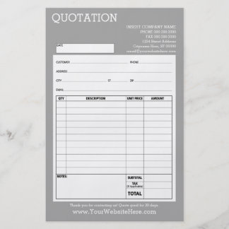 Form - Business Quotation or Invoice - Light Gray Flyer