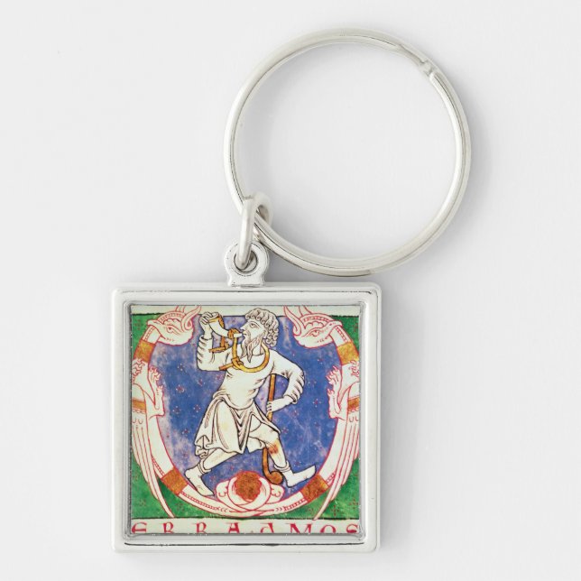 Form of two winged creatures with entwined keychain (Front)