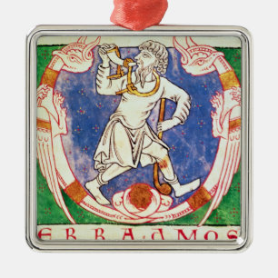 Form of two winged creatures with entwined metal ornament