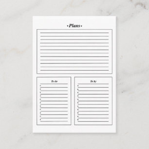 form, plans, what to do, what to buy business card
