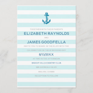 Formal Anchor Nautical Wedding Invitations