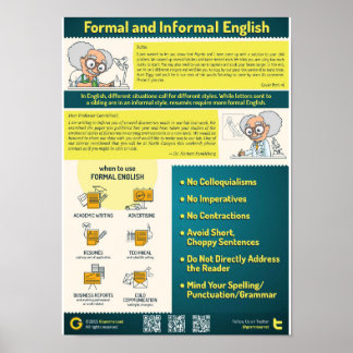 Formal and Informal Style in English Poster