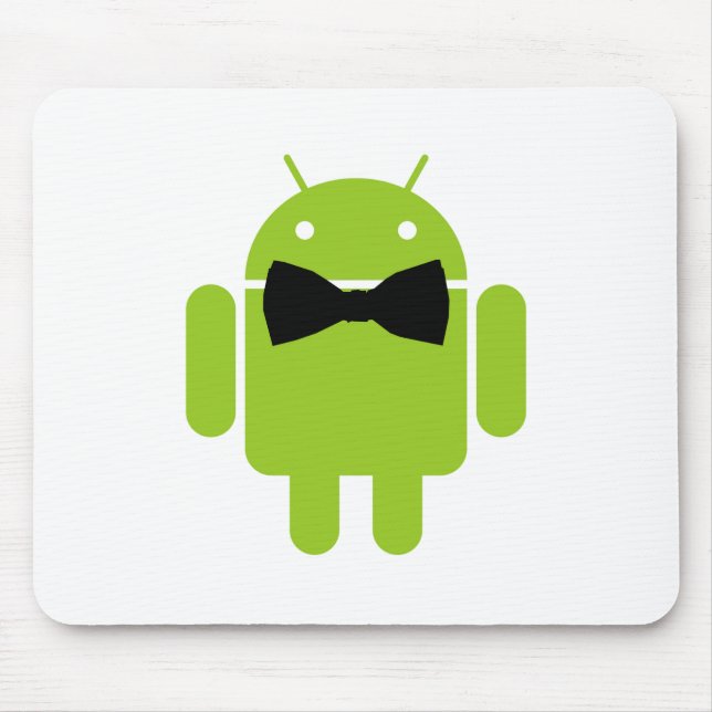 Formal Android Robot Icon Graphic Mouse Pad (Front)