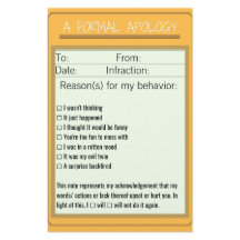 Formal Apology Checklist