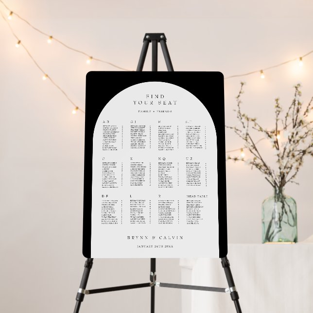 Formal Arch Seating Chart Wedding Reception Sign (In Situ (Stand))