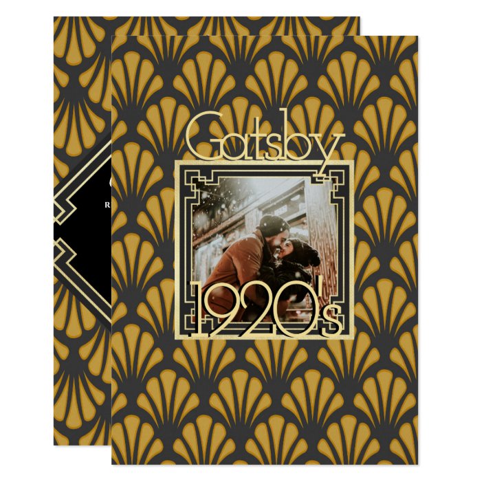 Formal Art Deco Vintage Fleur De Lis Photo Pattern Invitation Zazzle Com