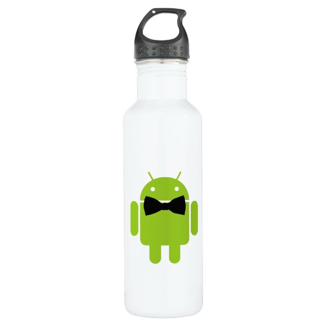 Formal Atire Android Robot Stainless Steel Water Bottle (Front)