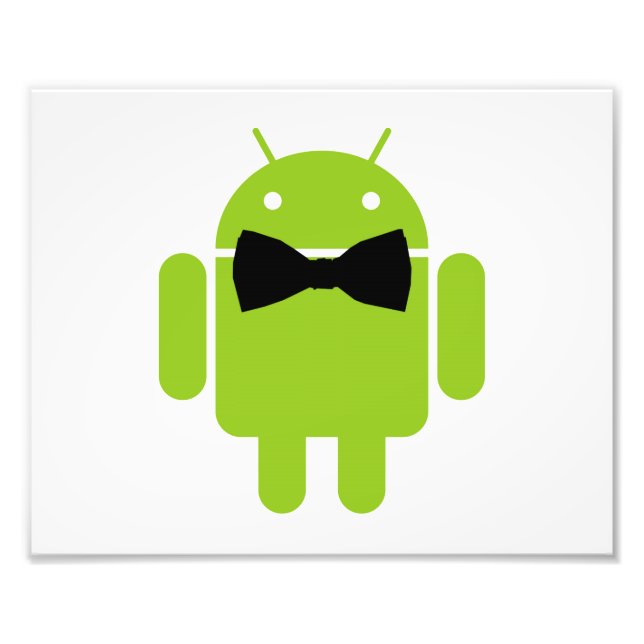Formal Atire Green Android Robot Photo Print (Front)