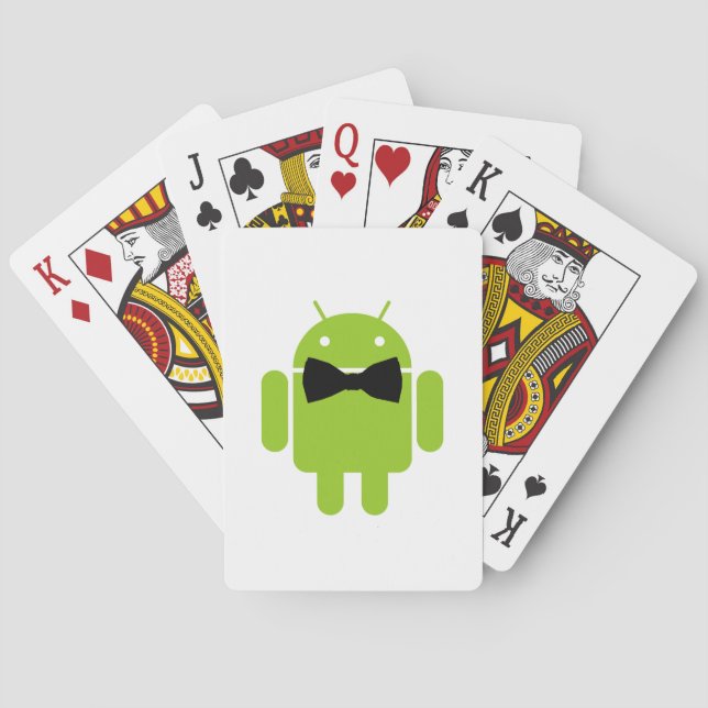 Formal Atire Green Android Robot Poker Cards (Back)