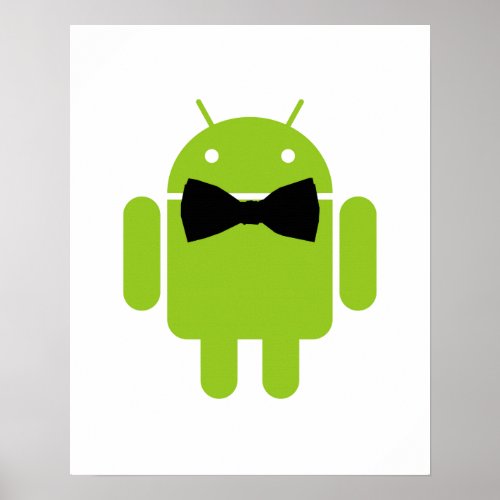 Formal Atire Green Android Robot Poster