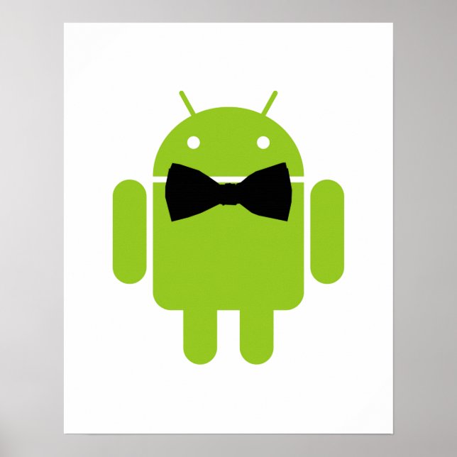 Formal Atire Green Android Robot Poster (Front)