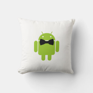 Formal Atire Green Android Robot Throw Pillow