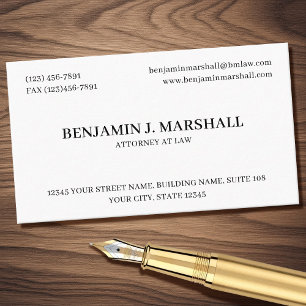 Formal Attorney at Law Legal Professional Template Business Card
