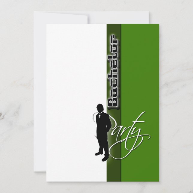 Formal "bachelor party" stag stylish invitation (Front)