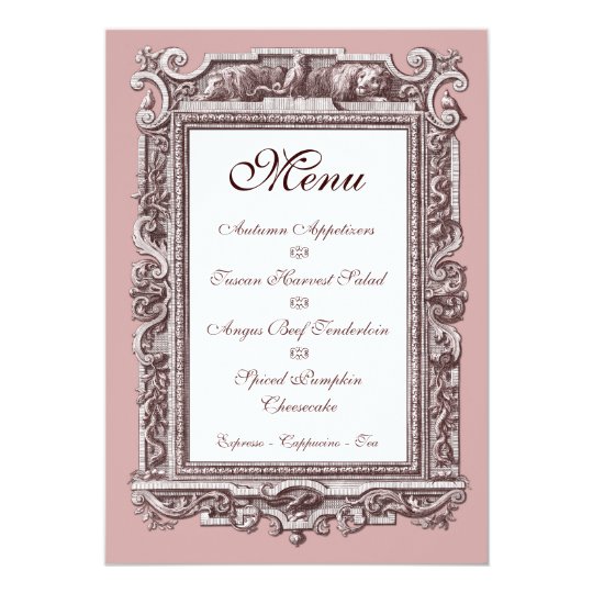 Formal Baroque 25th Anniversary Dinner Menu Invitation Zazzle Com