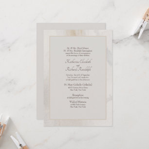 Formal Beige Wedding Invitation Both Parents