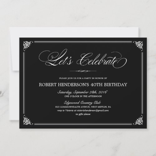 Formal Birthday Invitations