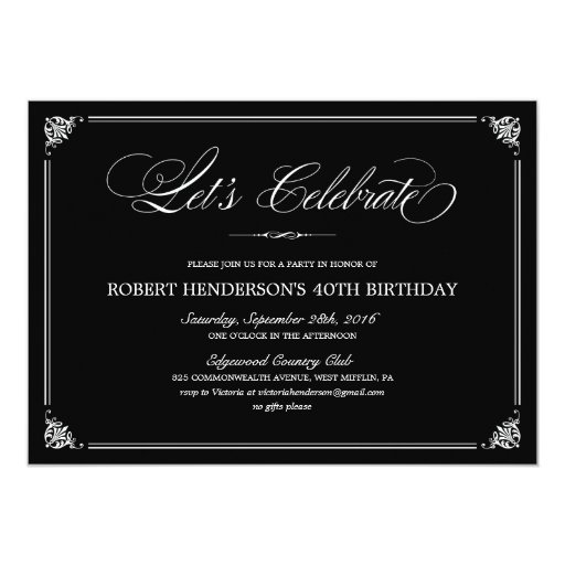 Formal Birthday Party Invitations 1