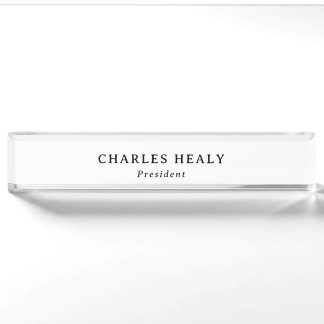 Formal Black Acrylic  Desk Name Plate