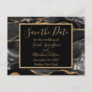 Formal Black Agate Save the Date Postcards