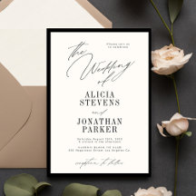 Formal black and ivory classic typography wedding