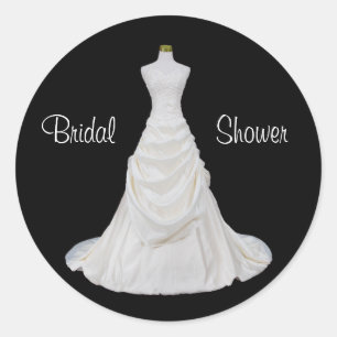 Formal Black and White Bridal Shower Envelope Seal