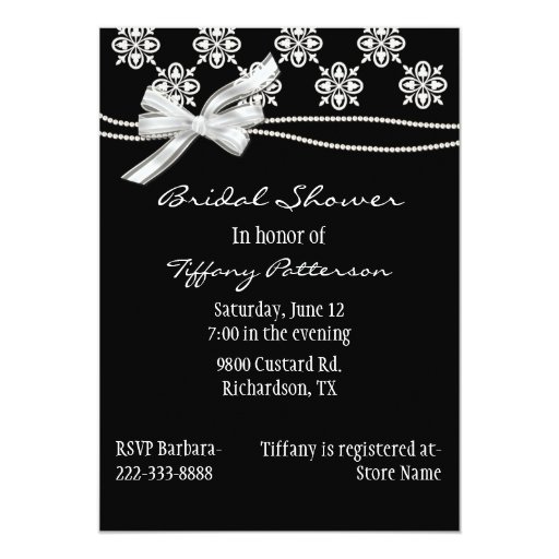 Black White Bridal Shower Invitations 2