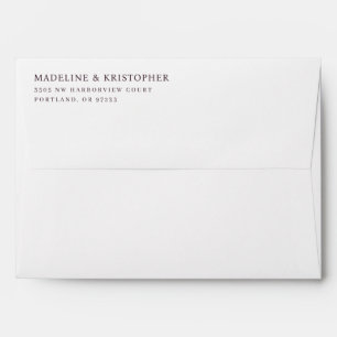 Formal Black and White Minimalist Wedding Envelope