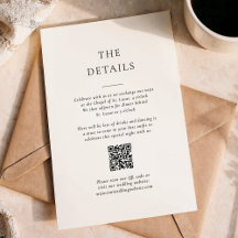 Formal Black and White QR Code Wedding Details