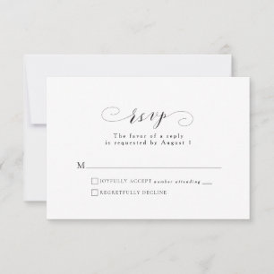 Formal black and white RSVP card