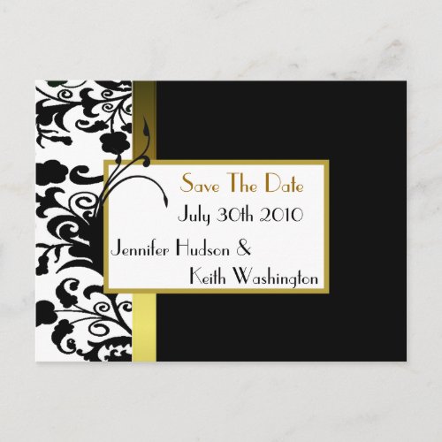 Formal Black and White Save the Date Post Card