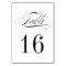 Formal Black and White Table Number Card