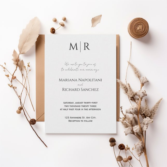 Formal Black and White Wedding Invitation (Creator Uploaded)