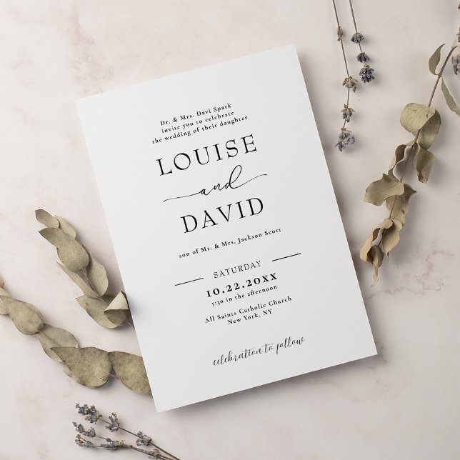 Formal black and white wedding invitation (Creator Uploaded)