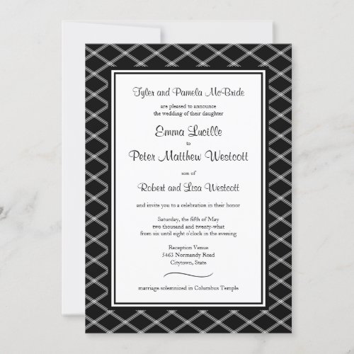 Formal Black Art Deco Reception_Only Invitation